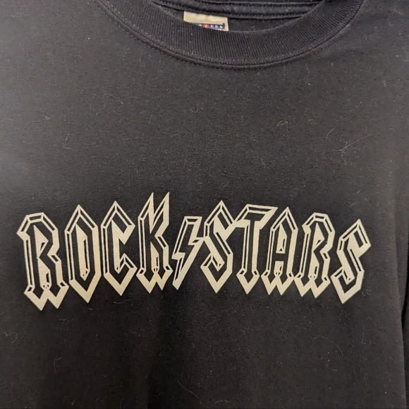 2 t-shirt bundle lot AC/DC jersey hells bells Rock Stars graphic l/s tee - Picture 2 of 5